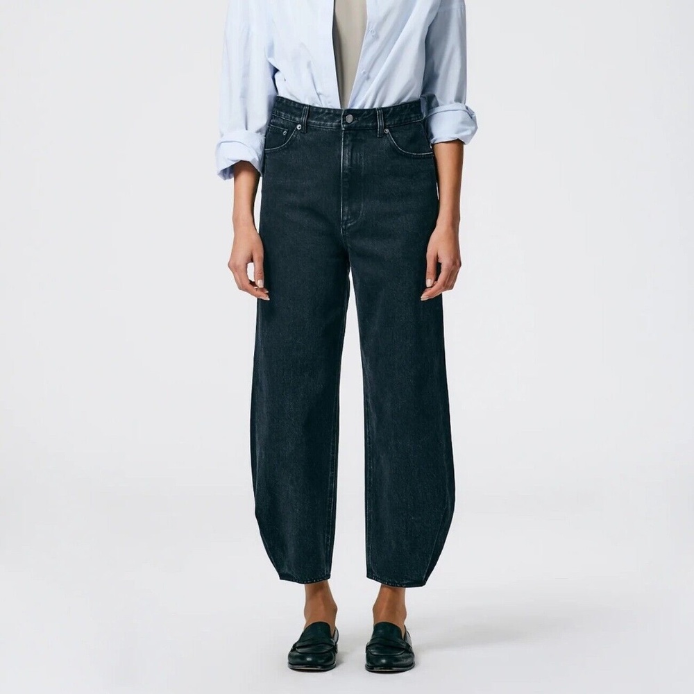 Tibi Black Denim High Waisted Quinn Jeans